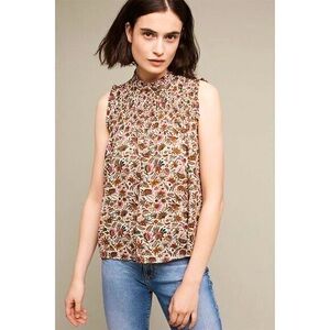 Anthropologie Maeve Darby Floral Smocked Blouse